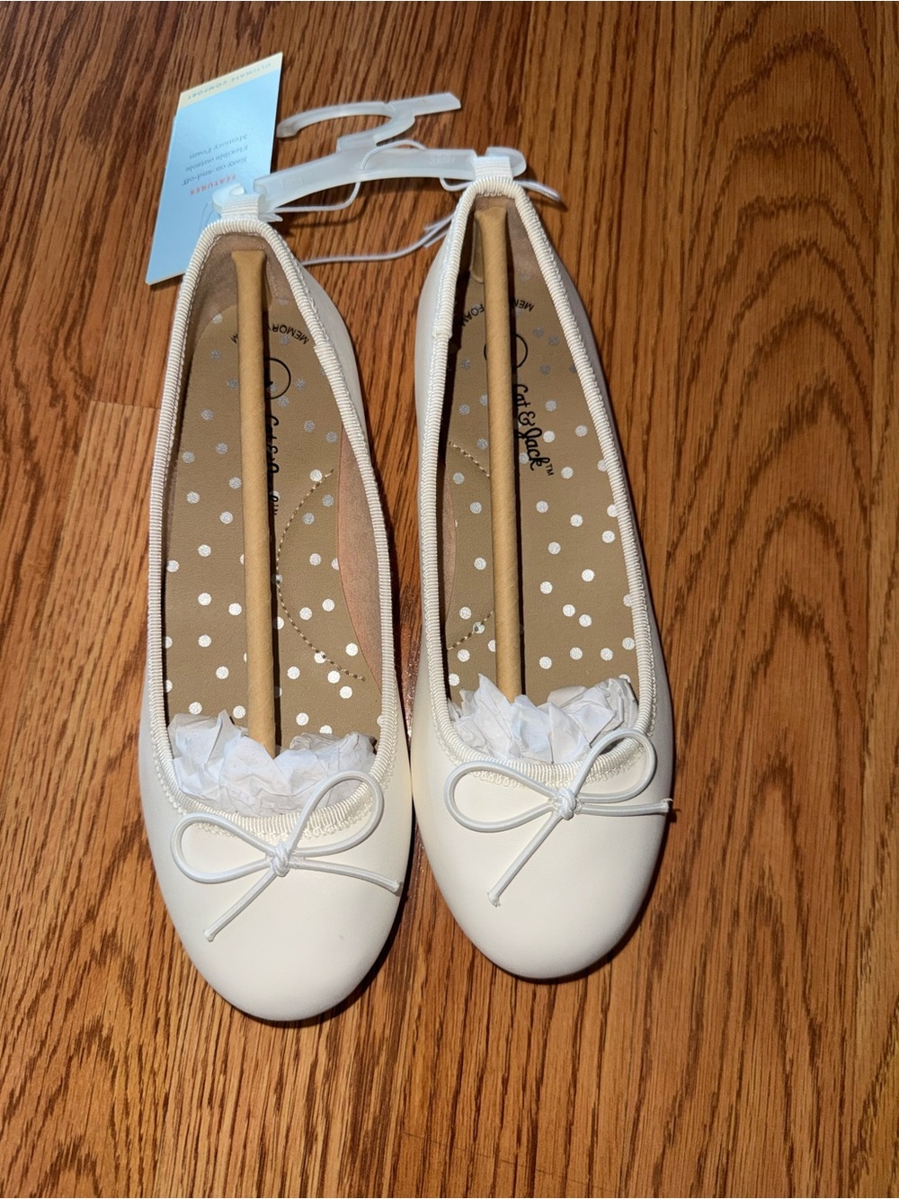 Cat & Jack Girls’ White Ballet Flats Size 1 NWT